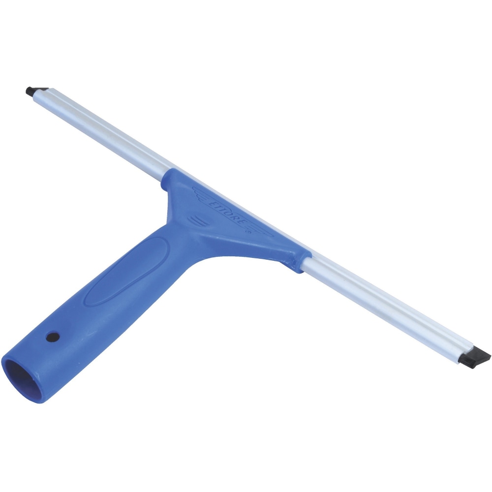 Ettore All-purpose Squeegee - Rubber Blade - Plastic Handle - 1.5in Height x 14in Width x 14in Length - Lightweight, Streak-free - Blue - 12 / Carton (Min Order Qty 2) MPN:17014CT