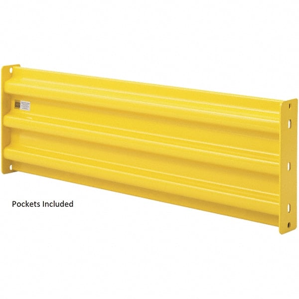 Heavy-Duty Guard Rail: Yellow, Powder Coated, Steel MPN:GR06YW