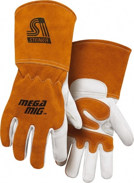 Welding Gloves: Size X-Large, Goatskin Leather, MIG Welding Application MPN:0215-X