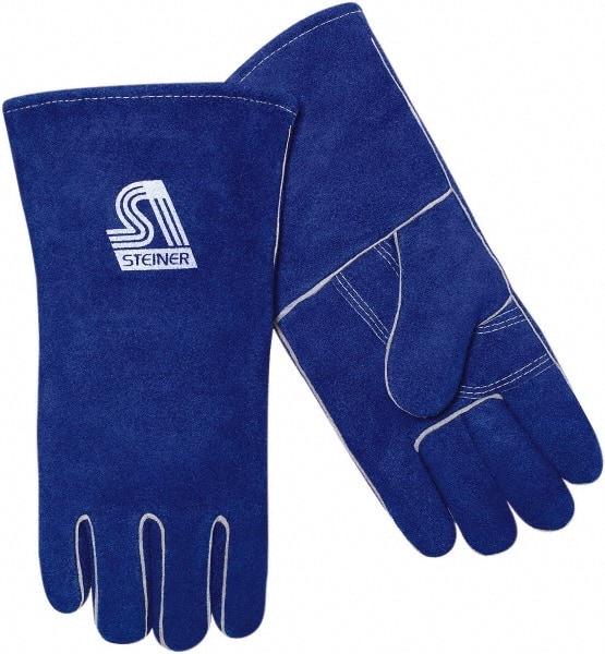 Welding Gloves: Size Large, Cowhide Leather, Stick Welding Application MPN:02509F-L