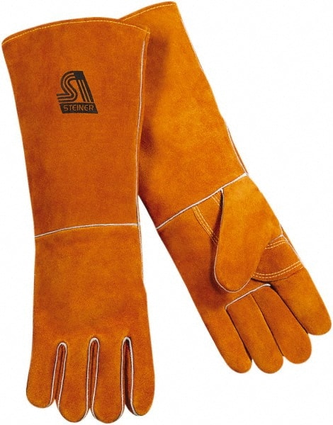Welding Gloves: Size Large, Cowhide Leather, Stick Welding Application MPN:21918-L