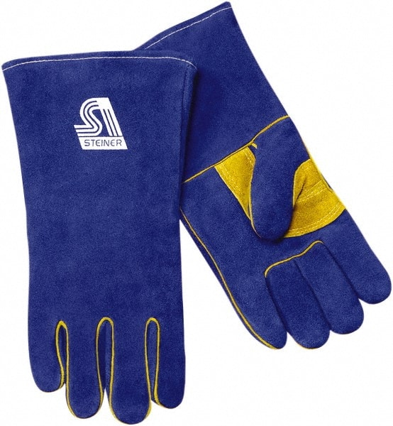 Welding Gloves: Size Large, Cowhide Leather, Stick Welding Application MPN:2519B-L