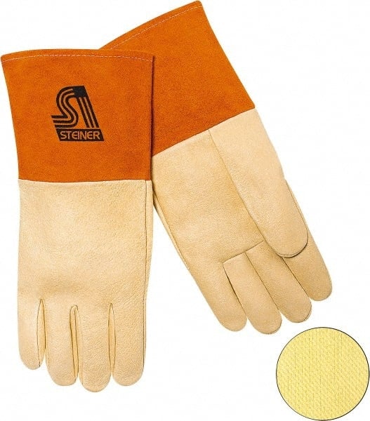 Welding Gloves: Size Large, Pigskin Leather, MIG Welding Application MPN:P210K-L