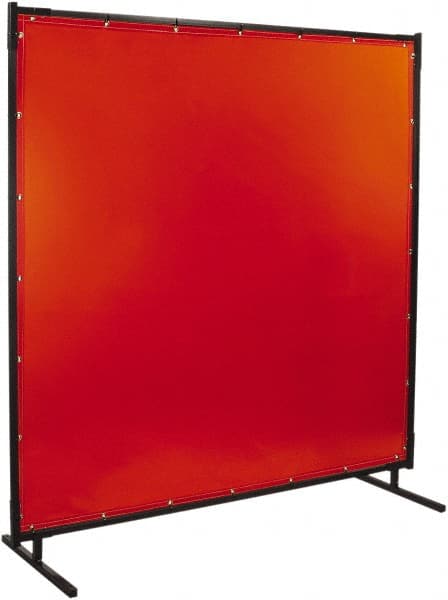 8 Ft. Wide x 6 Ft. High x 1 Inch Thick, 14 mil Thick Transparent Vinyl Portable Welding Screen Kit MPN:538HD-6X8