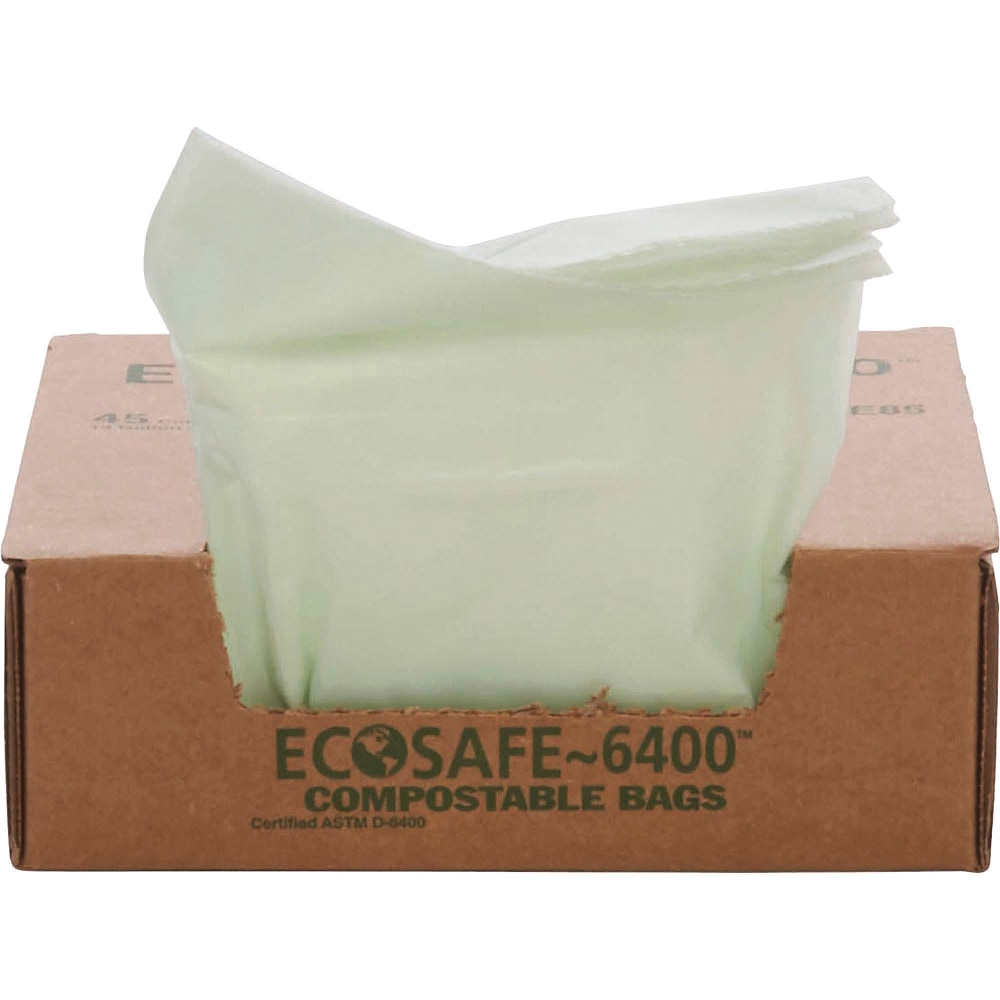 EcoSafe-6400 Compostable Compost Bags, 0.85 mil, 13-Gallon, Green, Box Of 45 (Min Order Qty 3) MPN:E2430E85