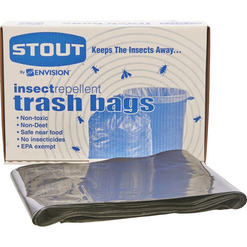 Stout Pest-Guard 2.00-mil Insect Repellent Trash Bags, 55 Gallons, 37in x 52in, Black, Box Of 65 (Min Order Qty 2) MPN:P3752K20