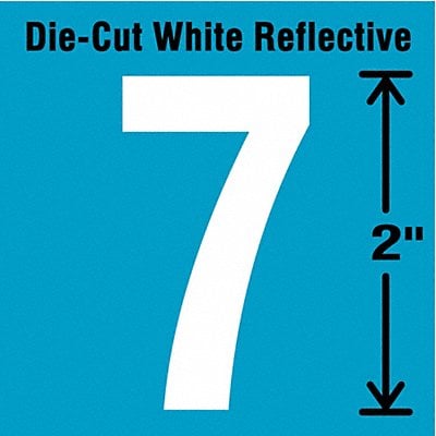 Die-Cut Refl. Number Label 7 2In H PK5 MPN:DWR-2-7-5