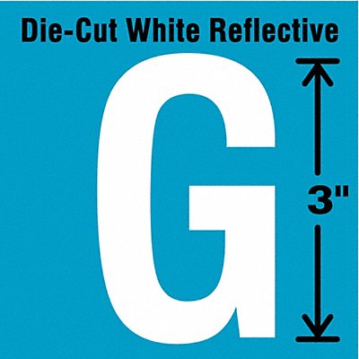 Die-Cut Refl. Letter Label G 3In H PK5 MPN:DWR-3-G-5