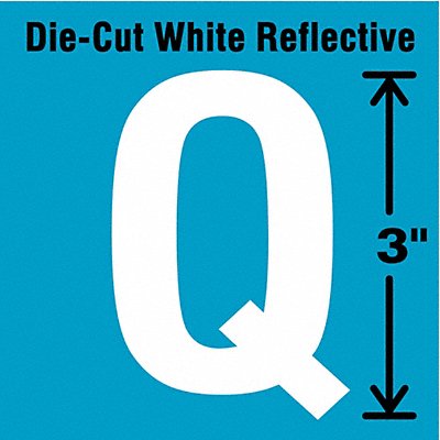 Die-Cut Refl. Letter Label Q 3In H PK5 MPN:DWR-3-Q-5