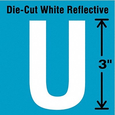 Die-Cut Refl. Letter Label U 3In H PK5 MPN:DWR-3-U-5