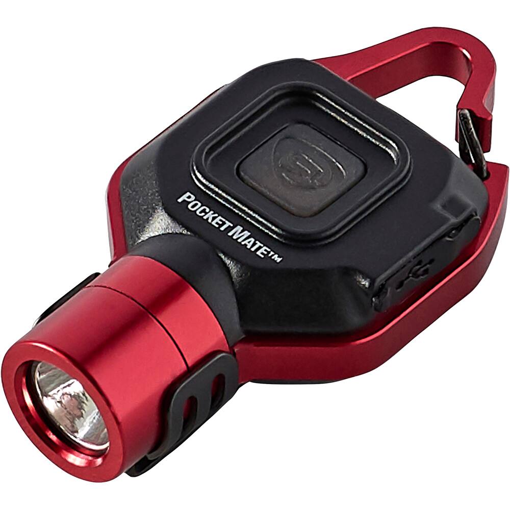 Pocket Mate USB Mini Flashlight with spring-loaded clip, 325 lumens, Red MPN:73301