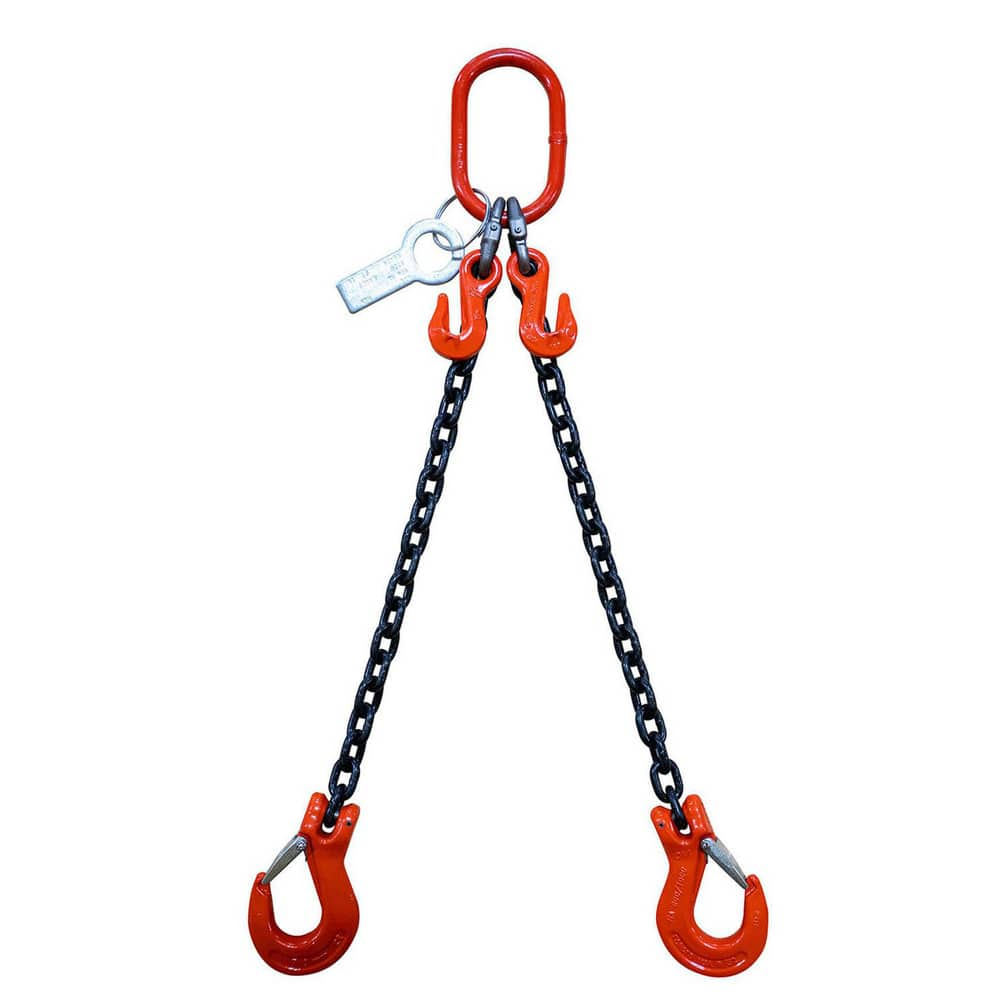 Chain Sling: 3' Long, 7,400 lb Vertical, 6,100 lb Choker, 4,300 lb Basket, Steel MPN:CM0903G10DOSA