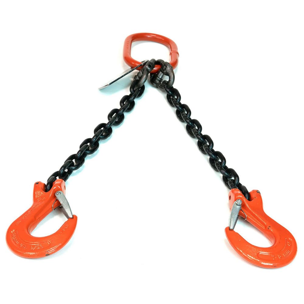 Chain Sling: 4' Long, 7,400 lb Vertical, 6,100 lb Choker, 4,300 lb Basket, Steel MPN:CM0904G10DOS