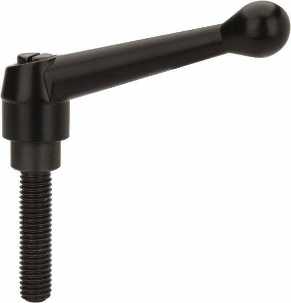 B-Threaded Adjustable Clamping Handle: 1/2-13 Thread, 3/4