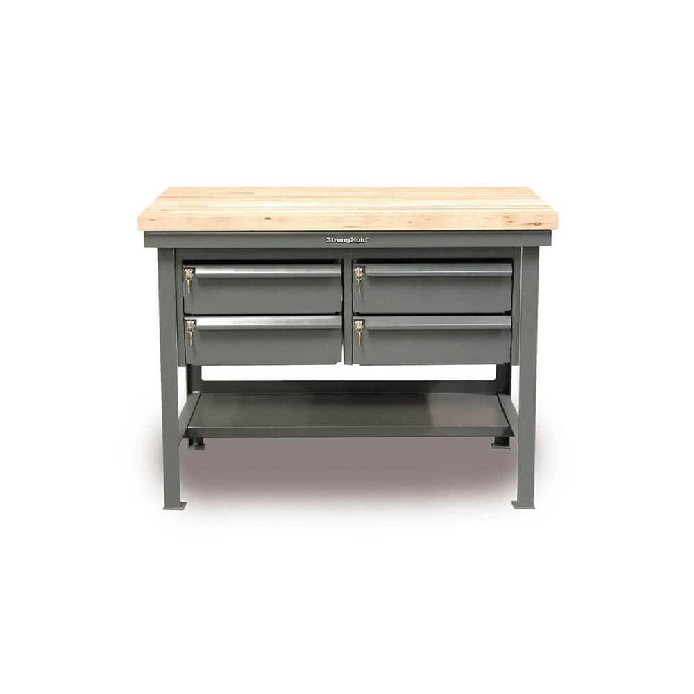 Stationary Work Benches, Tables, Table Type: Work Table, Bench Style: Extreme-Duty Workstation, Edge Type: Straight, Leg Style: Fixed, Depth (Inch): 36 MPN:T6036-4DB-KL-MT