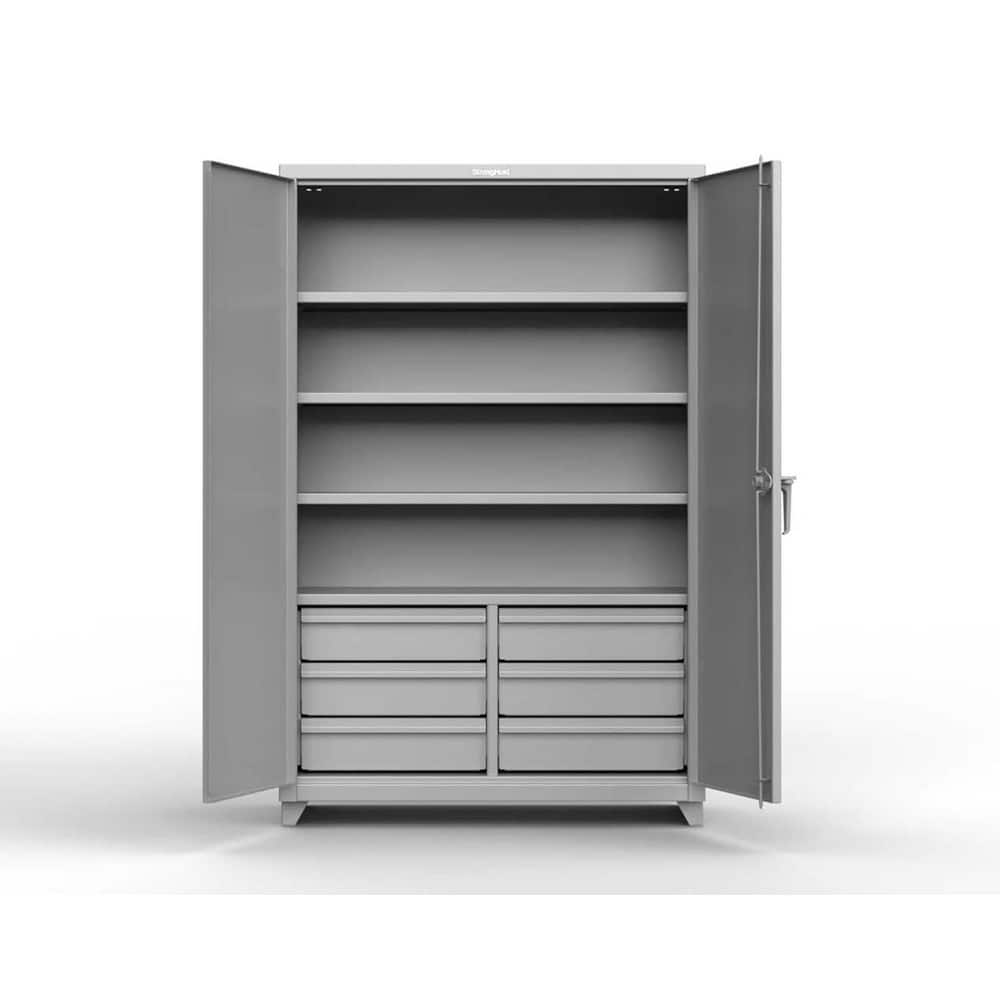Storage Cabinets, Cabinet Type: Extra Heavy Duty Storage , Cabinet Material: Steel , Width (Inch): 60in , Depth (Inch): 24in , Cabinet Door Style: Solid  MPN:56-244-6/5DB-L