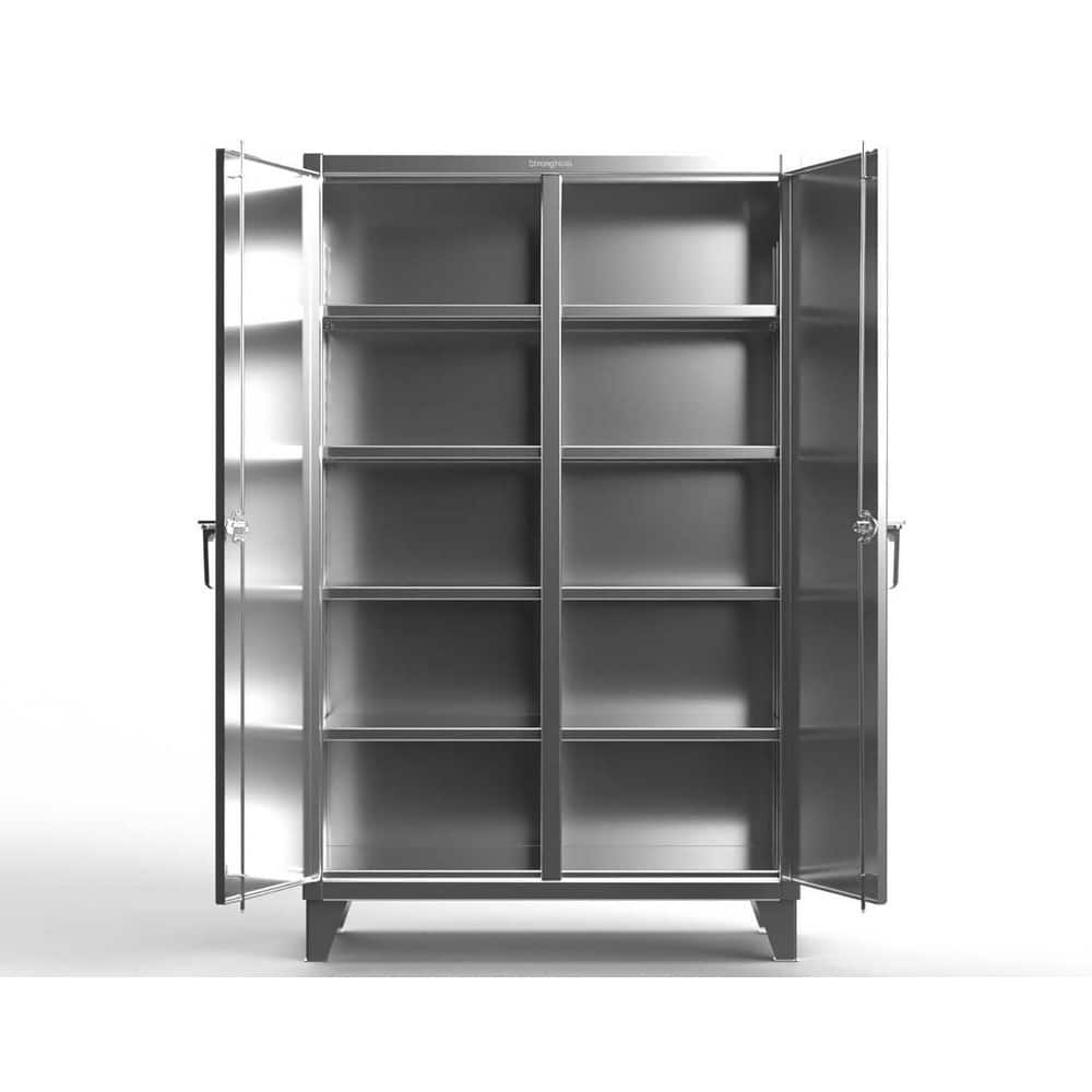 Storage Cabinets, Cabinet Type: Double Shift , Cabinet Material: Stainless Steel , Width (Inch): 72in , Depth (Inch): 24in , Cabinet Door Style: Solid  MPN:66-DS-248SS