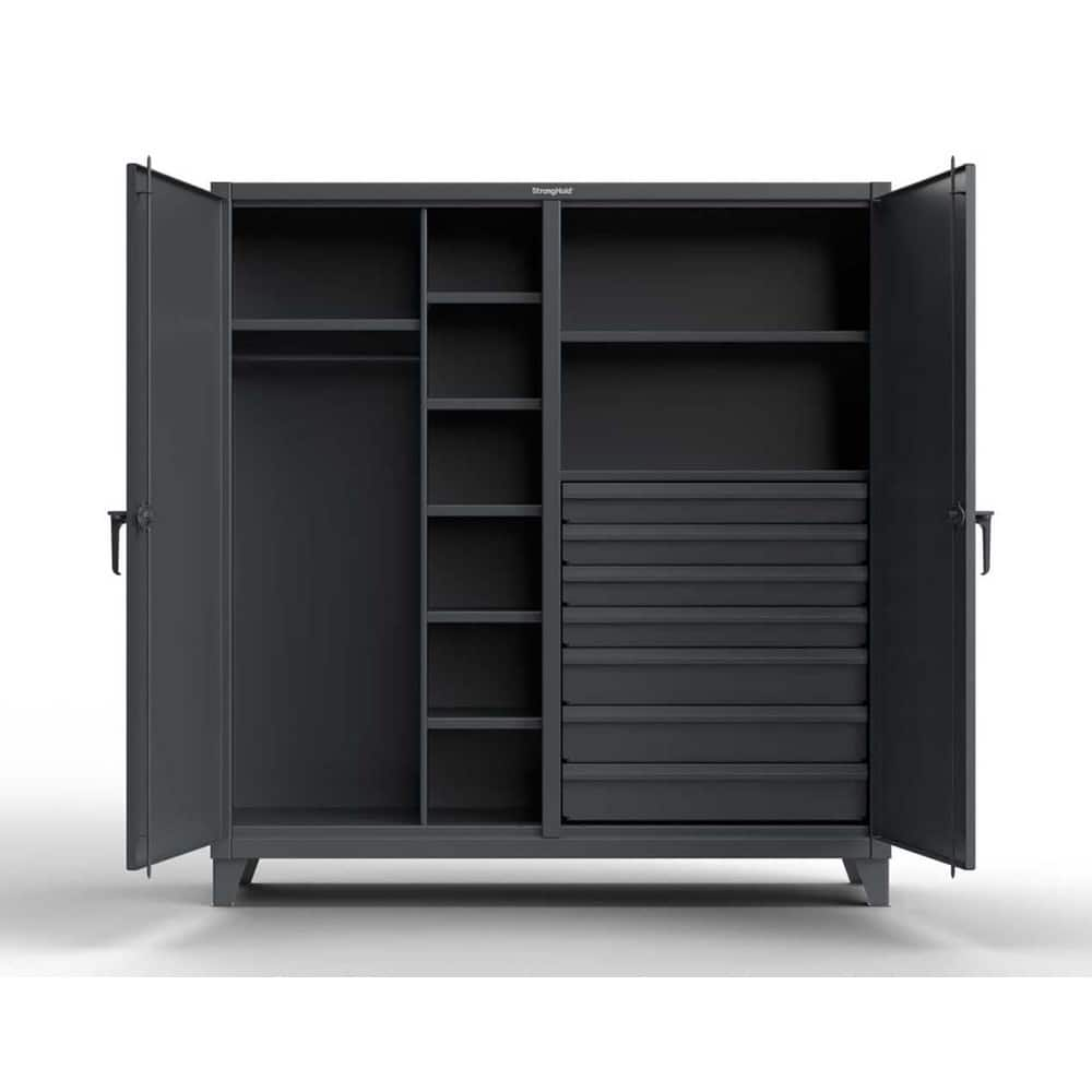 Storage Cabinets, Cabinet Type: Wardrobe , Cabinet Material: Steel , Width (Inch): 72in , Depth (Inch): 24in , Cabinet Door Style: Solid  MPN:66-DSW-247-7DB