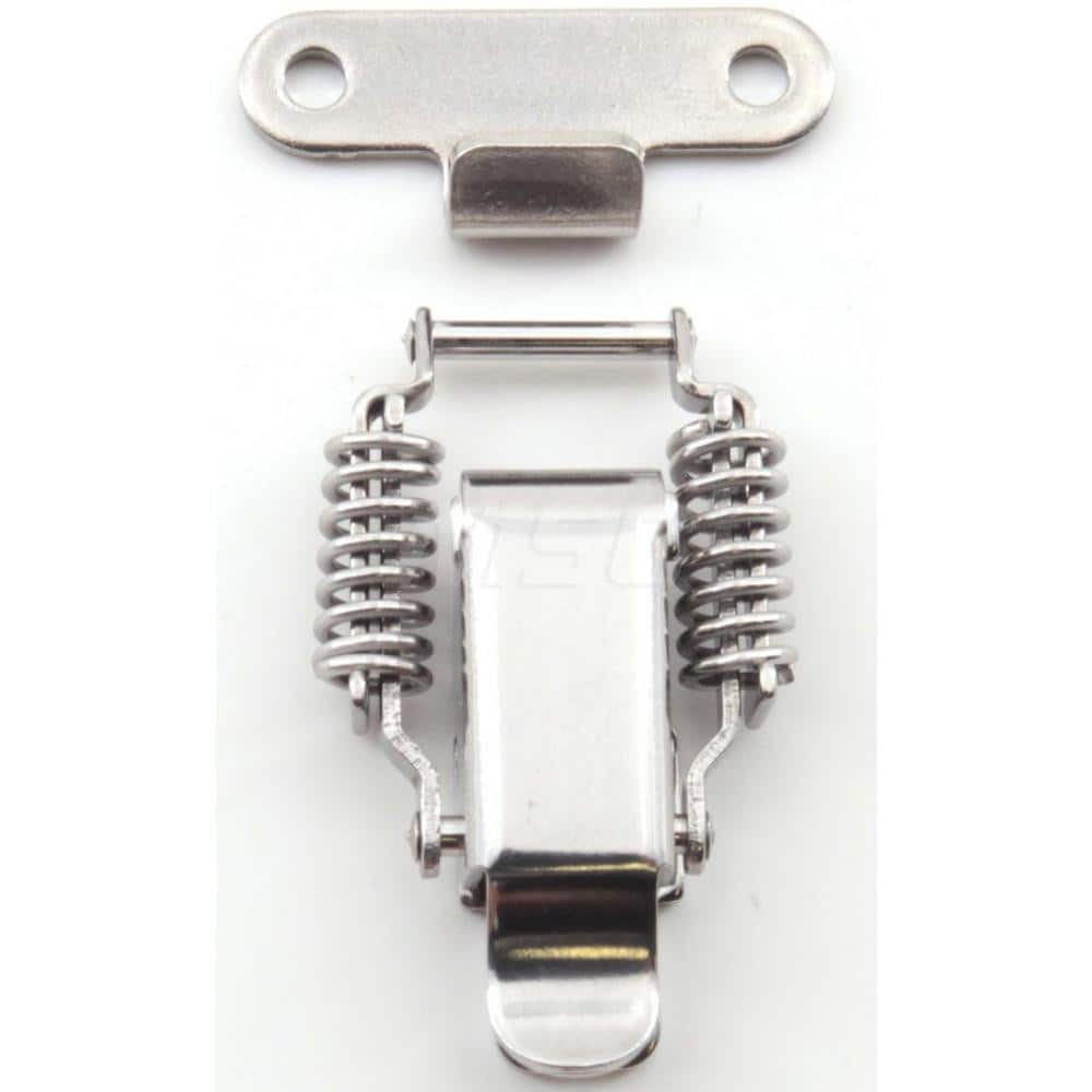 Spring Loaded Compression Draw Door Latch: 24 mm OAW, 10 mm OAH, 304 Stainless Steel, Polished Finish MPN:SCC-30/SS