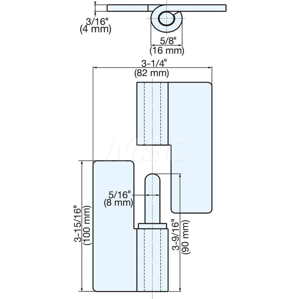 Residential Hinges, Width (Inch): 3-15/64 , Additional Information: Hand: Left, Knuckles: 2  MPN:HNH-100CL