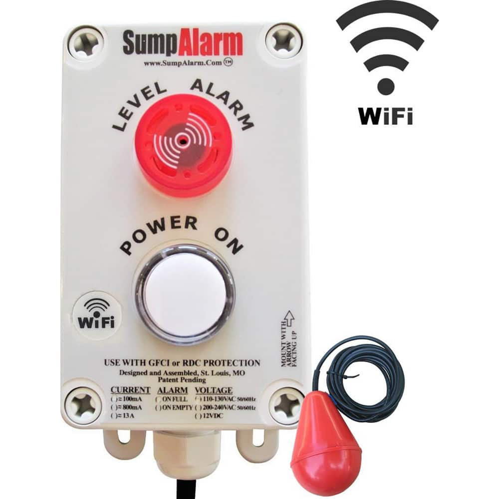 High-Water Alarms, Voltage: 100-120 VAC, Maximum Operating Temperature C: 60.000, Material: Polycarbonate, Alarm Level: White Power Indicator Light, Email MPN:SA-2L-100SB-WIF