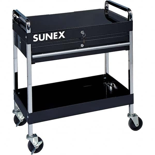 Service Utility Cart: Steel, Black MPN:8013ABK