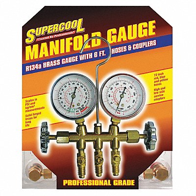 A/C Manifold Gauge 10 1/2 in Brass MPN:66