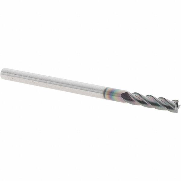 Square End Mill: 1/8'' Dia, 1/2'' LOC, 1/8'' Shank Dia, 1-1/2'' OAL, 4 Flutes, Solid Carbide MPN:SAP125