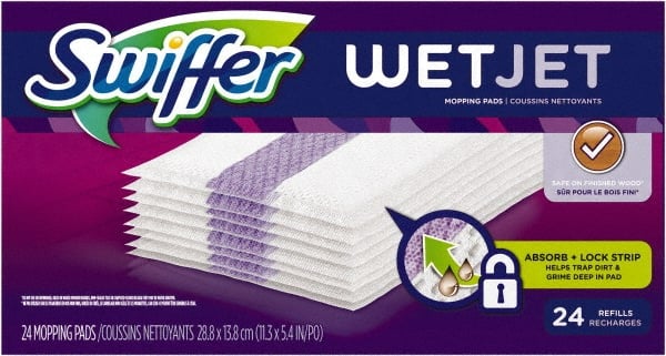 Wet Mop Pad: Quick Change, Medium, White Mop, Microfiber MPN:PGC08443