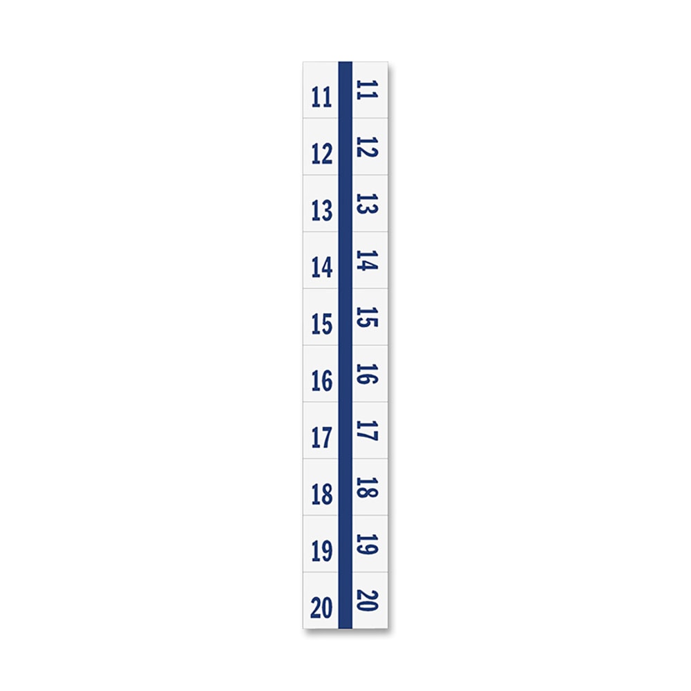 Tabbies Legal Index Divider Tabs, 11-20, Blue Edge, 10 Dividers Per Set, Pack Of 100 (Min Order Qty 9) MPN:58001