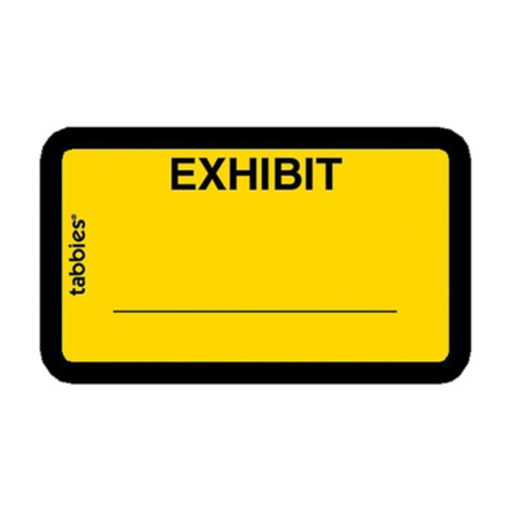 Tabbies Color-coded Legal Exhibit Labels, TAB58090, 1 5/8inW x 1inL, Yellow, Pack Of 252 (Min Order Qty 9) MPN:58090