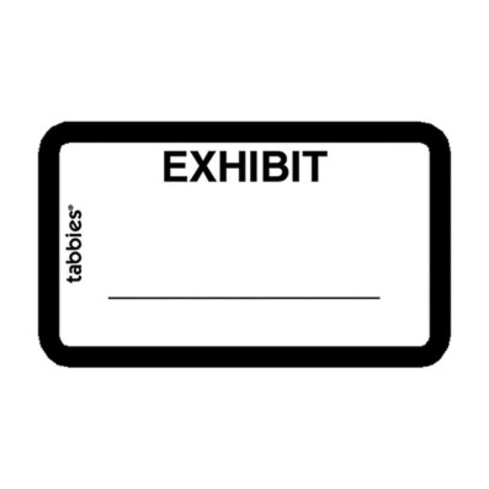 Tabbies Color-coded Legal Exhibit Labels, 58092, 1 5/8inW x 1inL, White, Pack Of 252 (Min Order Qty 10) MPN:58092