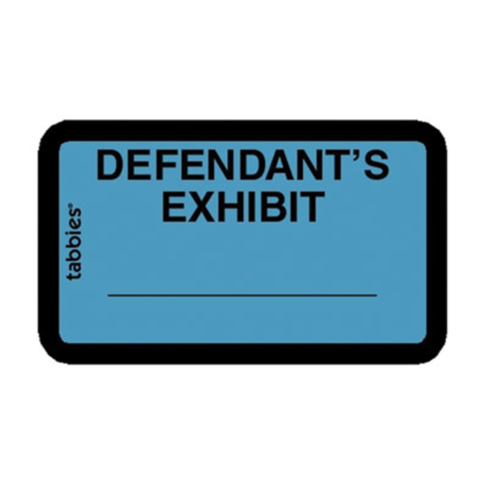 Tabbies Defendants Exhibit Legal File Labels, 58093, 1 5/8inW x 1inL, Blue, Pack Of 252 (Min Order Qty 10) MPN:58093