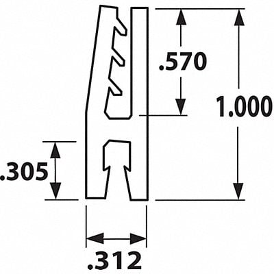 Strip Brush Holder PVC 48 In L PK10 MPN:FPH250048