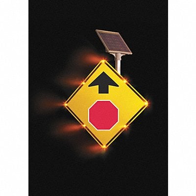 LED Sign Stop Sign Ahead Aluminum 36x36 MPN:2180-00216