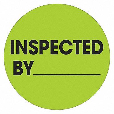 Label Inspected By Circle 1 MPN:DL1265