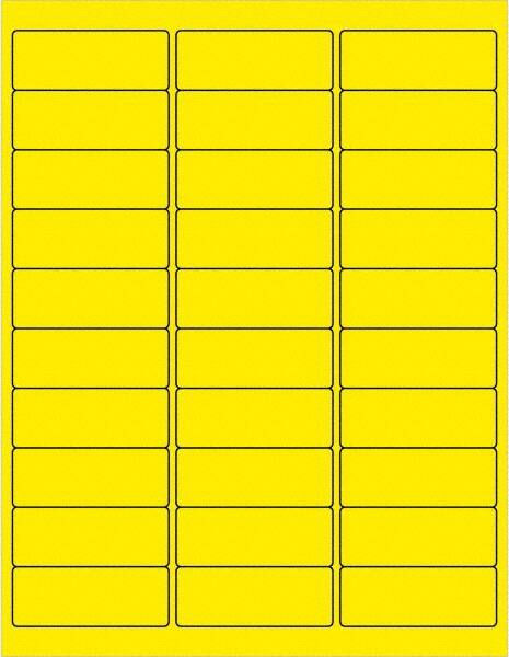 Label Maker Label: Fluorescent Yellow, Paper, 2-5/8