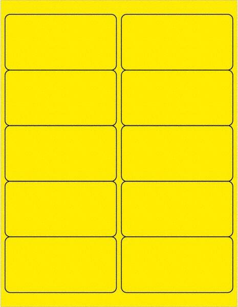 Label Maker Label: Fluorescent Yellow, Paper, 4