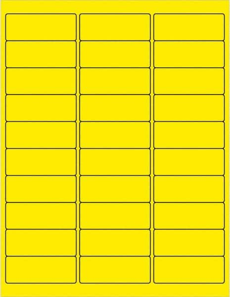 Label Maker Label: Fluorescent Yellow, Paper, 2-5/8