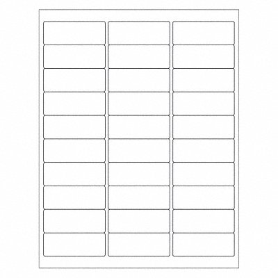 Laser Label Removable 2 5/8x1 PK3000 MPN:LL262
