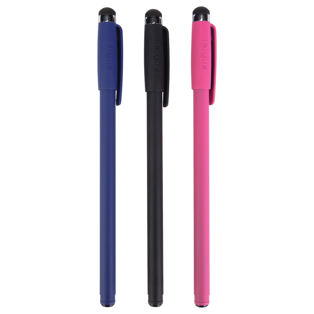 Targus Disposable Stylus And Pen, Assorted Colors, Pack Of 3 (Min Order Qty 8) MPN:AMM0601TBUS