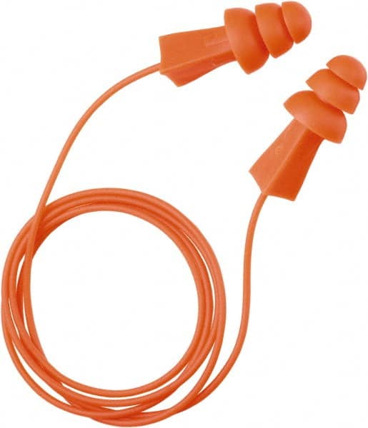 Earplugs: 27 dB, Rubber, Flanged, No Roll, Corded MPN:100-09010