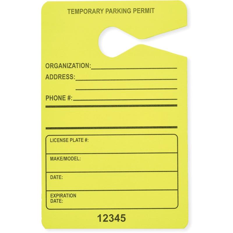 Tatco Information Sign - 50 / Pack - 3.5in Width x 5.5in Height - Rectangular Shape - Hanging - Fluorescent Yellow (Min Order Qty 2) MPN:21700