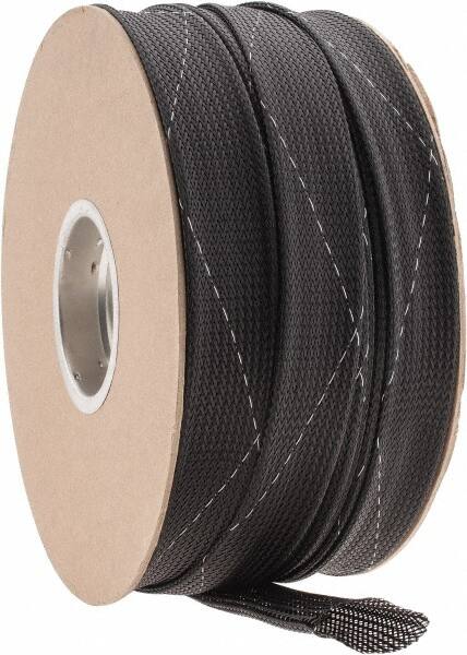 200 Ft. Long, Black and White Braided Expandable Cable Sleeve MPN:FRN1.50BK200