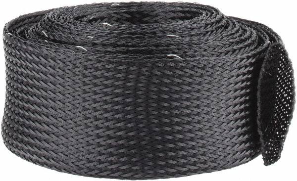 10 Ft. Long, Black and White Braided Expandable Cable Sleeve MPN:FRN1.75BK10