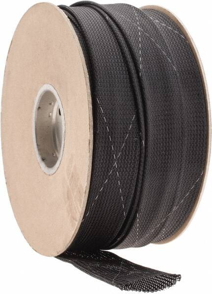 200 Ft. Long, Black and White Braided Expandable Cable Sleeve MPN:FRN1.75BK200