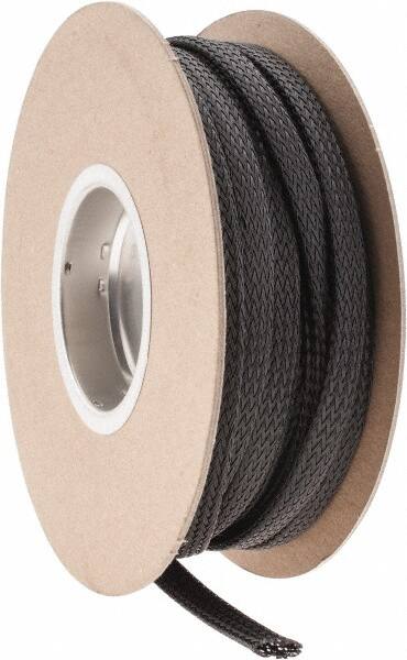 75 Ft. Long, Black Braided Expandable Cable Sleeve MPN:HWN0.63BK75