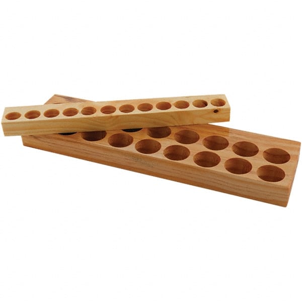 Collet Racks & Trays, Number of Collets Held: 10 , Material: Wood , Length (Inch): 11  MPN:04286