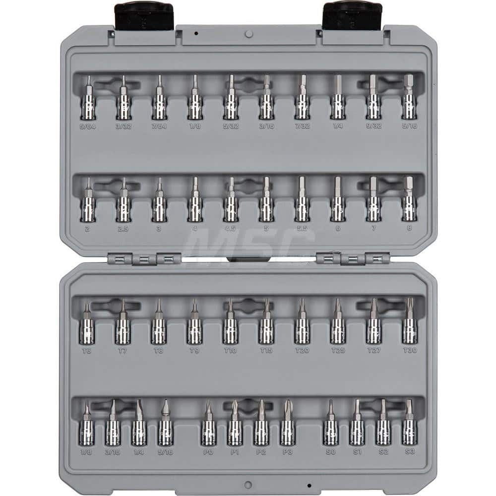 1/4 Inch Drive Hex, Torx, Phillips, Slotted, Square Bit Socket Set (42-Piece) MPN:SHB90301