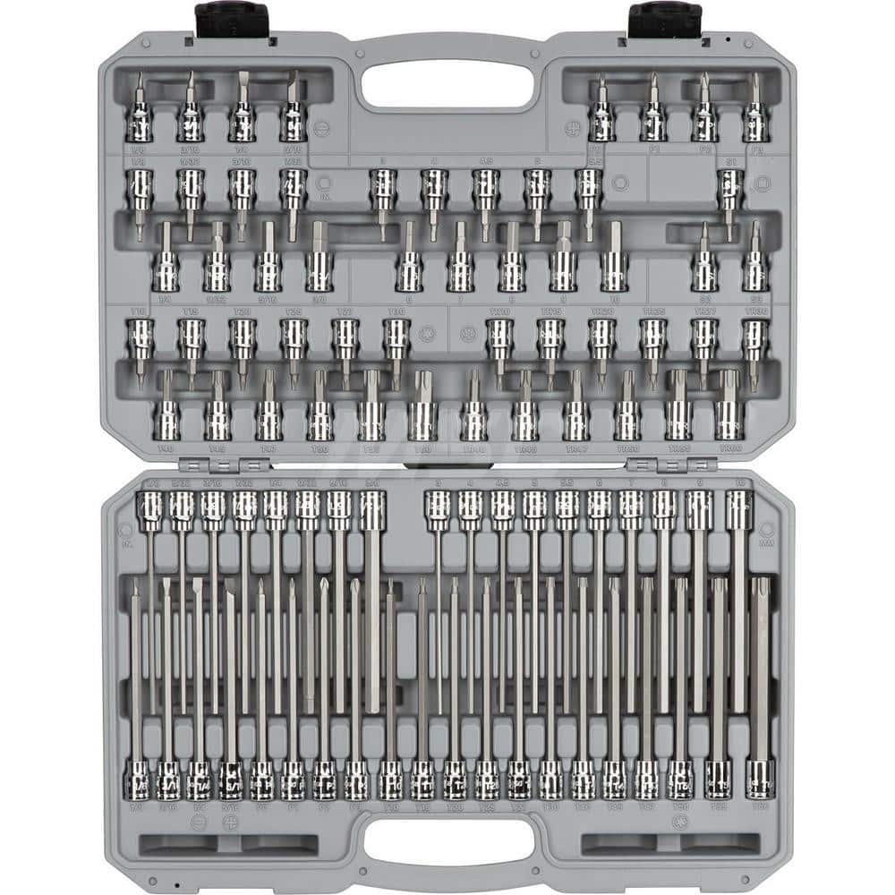 3/8 Inch Drive Hex, Torx, TR Torx, Phillips, Slotted, Square Bit Socket Set (91-Piece) MPN:SHB91312